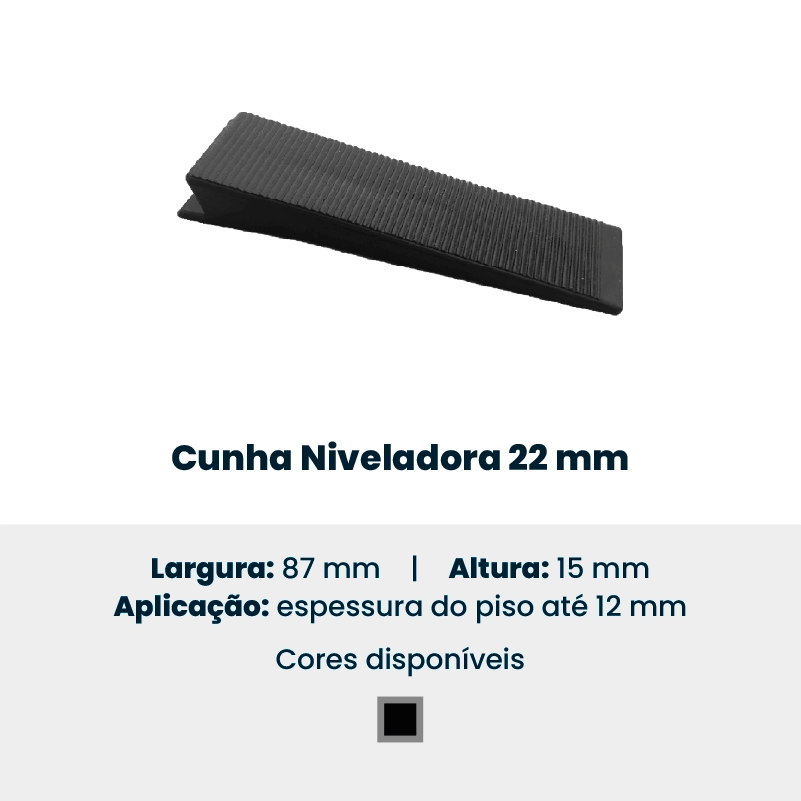 Produto da Forte Plásticos: cunha niveladora 22 mm.