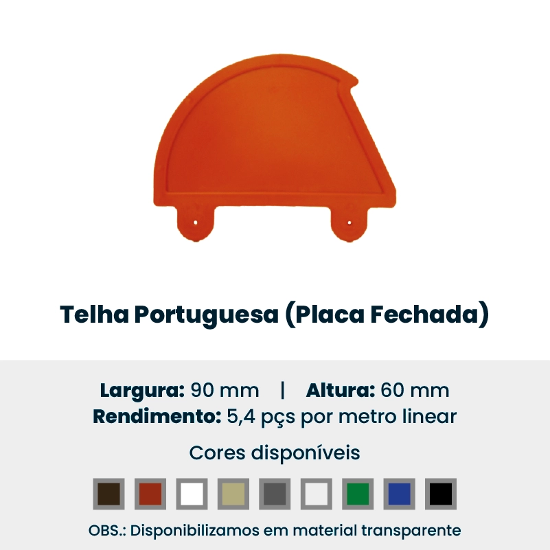 Produto da Forte Plásticos: telha portuguesa (placa fechada)