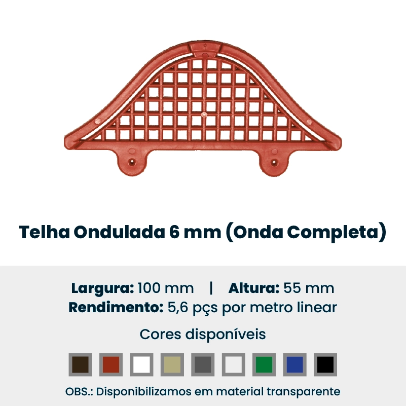 Produto da Forte Plásticos: telha ondulada 6 mm (onda completa)