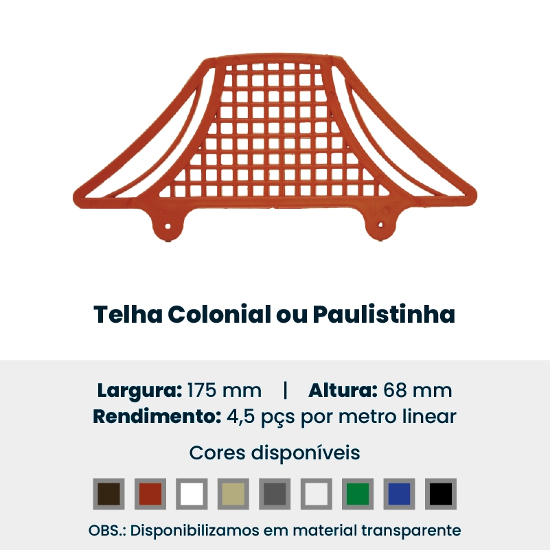 Produto da Forte Plásticos: telha colonial ou paulistinha