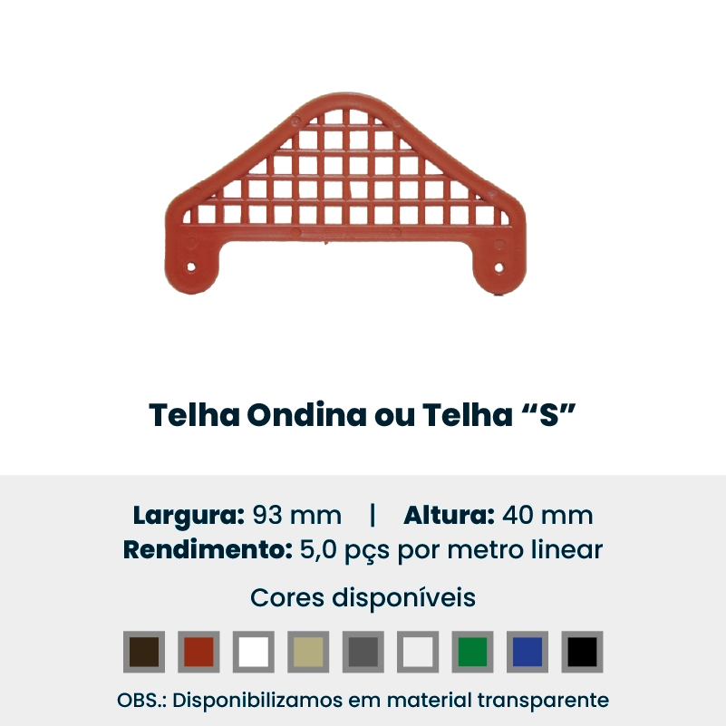 Produto da Forte Plásticos: telha ondina ou telha "S"